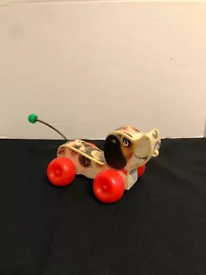 Vintage Fisher Price Multicolor  Little Snoopy  Wooden Puppy Pull-Along Dog • $19
