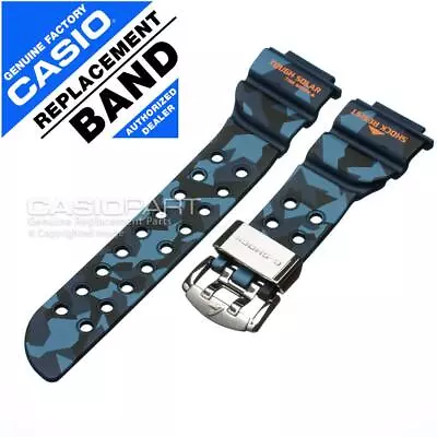 Genuine Casio Blue Camo Watch Band For G-Shock Frogman GF-8250CM-2 Rubber Strap • $164.68