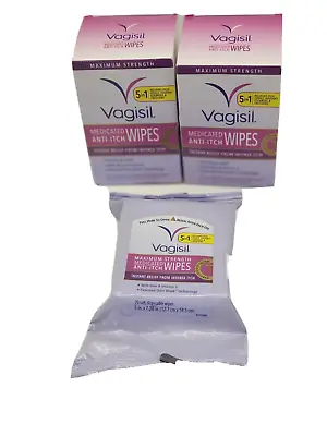 $15.83 • Buy Vagisil Anti-Itch Medicated Feminine Vaginal Wipes Maximum Strength 44 Wipes