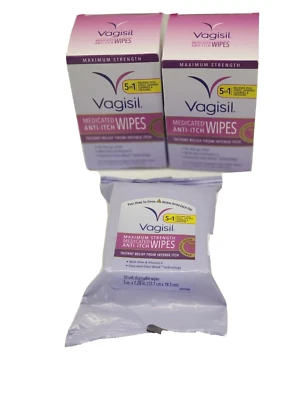 $15.83 • Buy Vagisil Anti-Itch Medicated Feminine Vaginal Wipes Maximum Strength 44 Wipes
