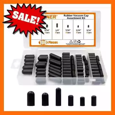 100 Pcs CARBURETOR & VACUUM RUBBER CAP PLUG ASSORTMENT KIT INTAKE VACUUM LINES • $14.99