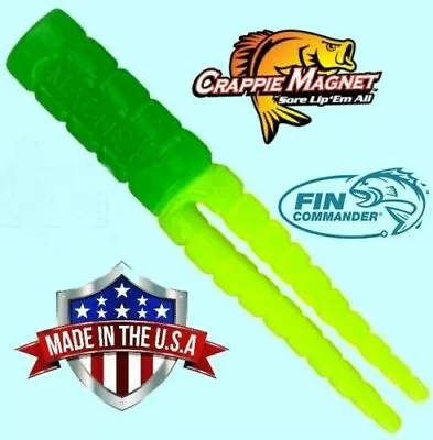 Leland's FIN COMMANDER Crappie Magnet Wizard's Glow Soft Baits 15pc **Made USA** • $3.95