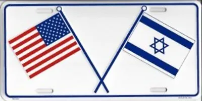 US & Israel Crossed Flags License Plate • $12.99
