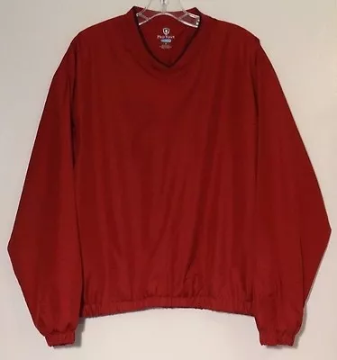 Cool Tour Golf Windbreaker Pullover Sz S Red Polyester V-neck Mens Small • $8.49