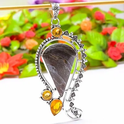 Iron Tiger's Eye Citrine Gemstone Ethnic Style Jewelry Pendant  3.94  MP-530 • $6.99