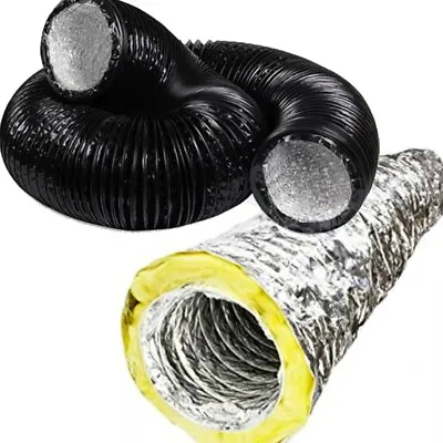 Flexible Ducting - Black Combi Or Acoustic Insulated  4” 5” 6” 8” 10” 12 Inch • £88.95