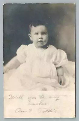 Cute Baby  Will You Be My Teacher  RPPC Napoleon Michgan Antique Studio Photo • $9.99