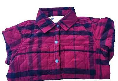 Dickies Women's Quilted Flannel Shirt Jacket. Size SMALL. Red/Black Plaids. • $47.11