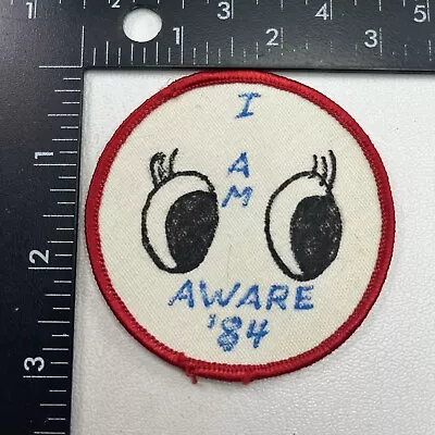 Vintage 1984 Big Eyes Eyelashes I AM AWARE ‘84 Patch 00PG • $4.95