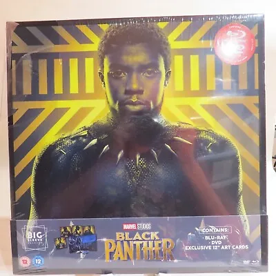 Black Panther Big Sleeve Edition Blu-ray DVD & Exclusive 12inch Art Cards • £14.99