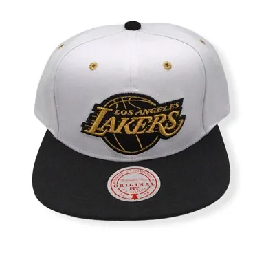 Mitchell & Ness Los Angeles Lakers White Gold Pop Adjustable Snapback Hat Cap • $34.99