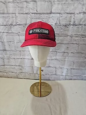 Volcom Red Wool Genuine Trucker Baseball Hat Cap SnapBack • $9.88
