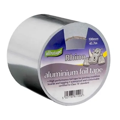 £4.87 • Buy Ultratape Rhino Aluminum Silver Grey Foil Tape Strong Waterproof Adhesive Tape
