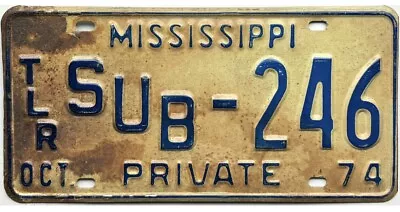 *BARGAIN BIN*  1974 Mississippi SUBSTITUTE TRAILER License Plate #246 • $9.99