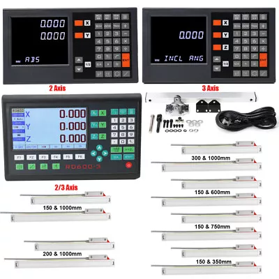 2/3 Axis Digital Readout DRO Display W/ Linear Scale 5μm Glass Encoder For CNC • $87