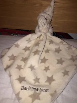 Mothercare Beige Star Bedtime Near Baby Comforter Blanket Blankie Soft Plush Toy • £8.50