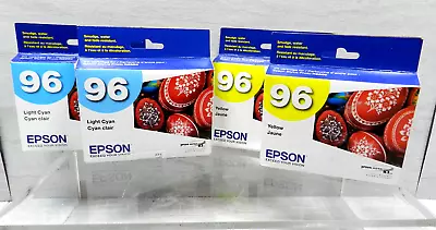Genuine Epson 96 T096 Ink Cartridge 4 Pack Stylus Photo R2880 Lot Exp 2018/2019 • $23.76