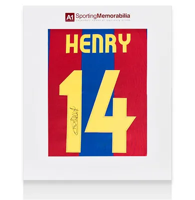 £375.99 • Buy Thierry Henry Signed Barcelona Shirt - Retro, Number 14 - Gift Box Autograph