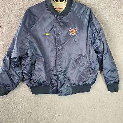 Vtg. Maryville Illinois Fire Dept. Satin JACKET Coat Men's XL  Sam  EUC • $28