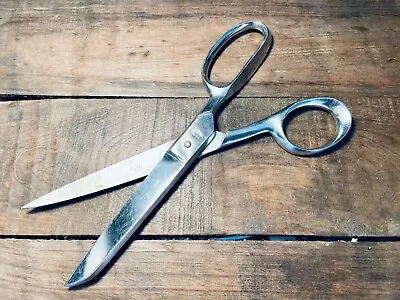 Vintage Shears Sewing Scissors Hot Drop Forged Steel Straight Made In Italy 8” • $14.50