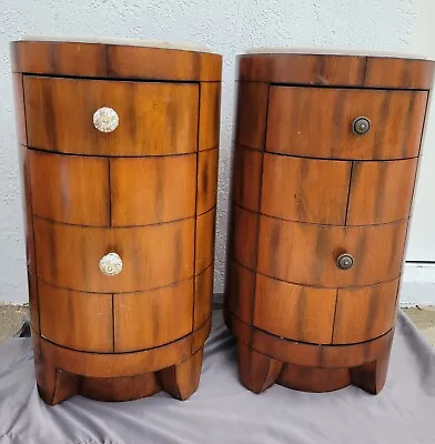 Pair Of Mark David Art Deco Slate Top Side Tables • $600