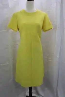 Vintage 60s Shift Dress Small Yellow  Seamstress Made Empire Waist Mad Men MCM • £75.96