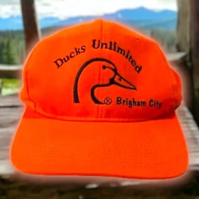 Vintage Ducks Unlimited Blaze Orange Hunting Hat Snapback • $9.99