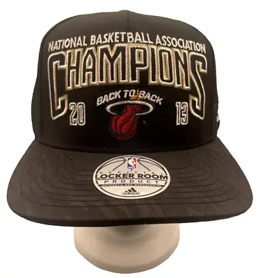 Miami Heat Adidas 2013 NBA Champions Official Locker Room Adjustable Cap Hat NWT • $30.60