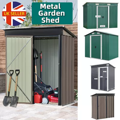 Large Galvanized Metal Steel Garden Shed Outdoor Bike Storage House Tool Shed UK • £155.50