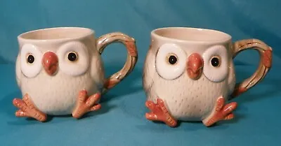 Vintage Owl Fitz And Floyd Spotted Ceramic Coffee Cups Mug Hand Painted Japan 3D • $22.99