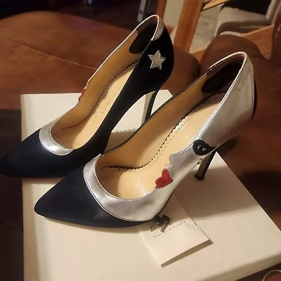 Charlotte Olympia Moon-face Star/Moon Heels Shoes Size 38 Eur (7.5 Womens) • $250