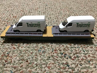 £13.58 • Buy Unique, HO Scale Custom Build Flat Car Loaded With 2 Die Cast Mercedes Benz Vans