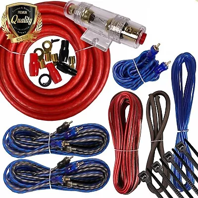 Complete 5 Channels 2000W 4 Gauge Amplifier Installation Wiring Kit Amp PK3 Red • $36.99