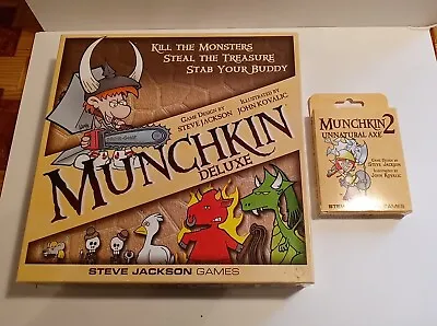 Steve Jackson Games Munchkin Deluxe Board Game & Munchkin 2 Unnatural Axe (NIS) • $19