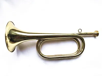 Funion Yellow Brass Bugle With Mouthpiece Old School Orchestra Band Bugle Gold • $39.90