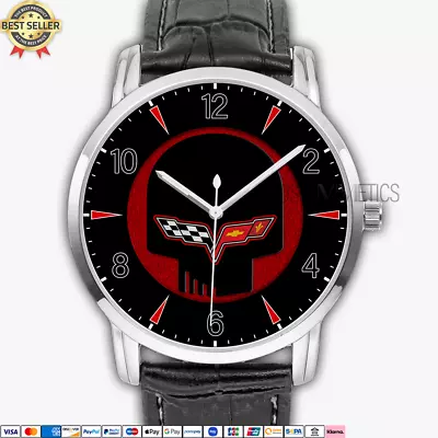 Chevrolet Joke Corvette Logo Quartz Watch Stainless Steel Men Wristwatch CVT09 • $38.99