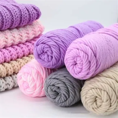 $13.74 • Buy Knitting Lover Scarves 8 Ply Thread Chunky Crochet Woolen Yarn Milk Cotton Yarn