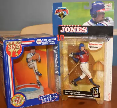 ATLANTA BRAVES CHIPPER JONES & TOM GLAVINE LARGE SIZE FIGURES McFARLANE & SLU • $37