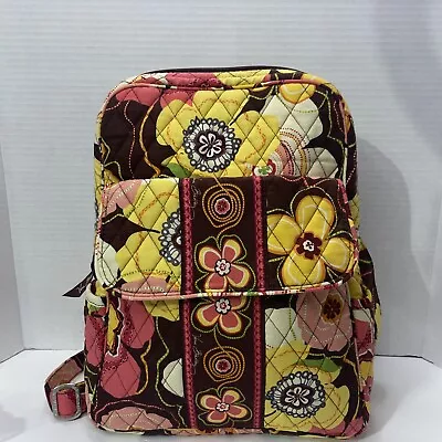 Vera Bradley Buttercup Backpack Retired Brown Yellow Pink • $24.49