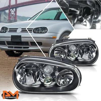 $89.89 • Buy For 99-06 Volkswagen Golf/Cabrio Black Housing Headlight W/Projector Fog Lamp