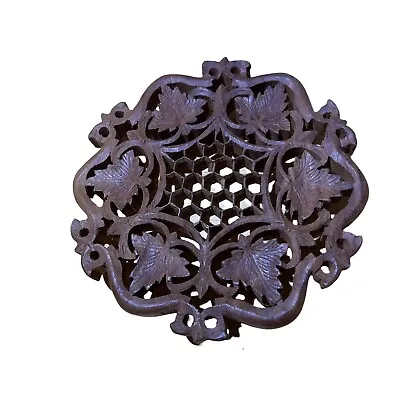 VTG Hand Carved Wooden Indian Trivet Honeycomb Center Footed 6.25”x6.25”x 1.25” • $13.98