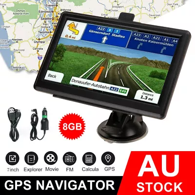 7'' Touch Screen Portable Truck Car GPS Navigation Lifetime Free AU Map Updates • $55.99