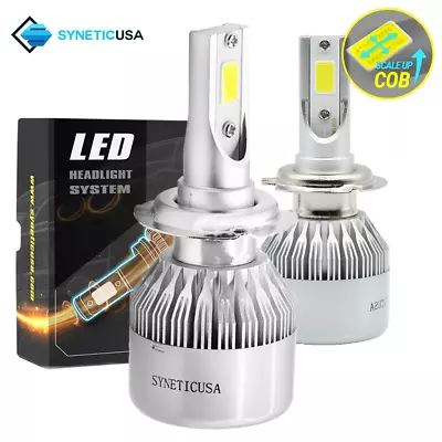 Syneticusa H7 LED COB Headlight Kit Low Beam Light Bulbs White High Power • $17.49