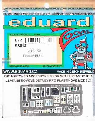 1/72 Eduard #SS818 A-6A Intruder Zoom Details For Trumpeter Kit • $12.99