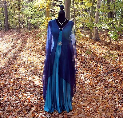 Queen Elsa Dress Blue Frozen Snow Dress Elfin Dress Up-cycled Small Or 1/2  • $50