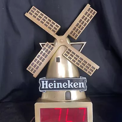 Vintage Heineken Beer Windmill Digital Wall Clock Not Working For Parts/ Repair • $29.99