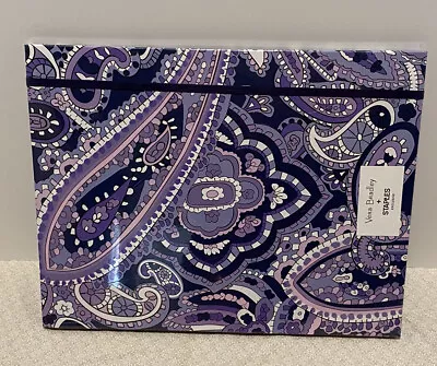 Vera Bradley File Folio 9 Accordion Pockets - Deep Night Paisley - New Purple • $14.90