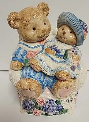 *1993 Vintage Fitz & Floyd Teddy Bears Wicker Chair Cookie Jar 12” Tall • $40