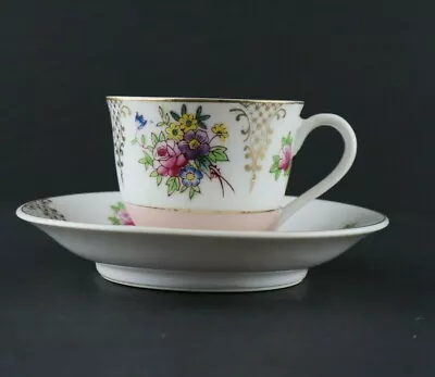 Demitasse Coffee Cup And Saucer Set Made In Occupied Japan Floral Pink • $10.98