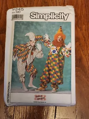 Vintage Simplicity Pattern 9345 Clown Jester Costume Boys Girls Kids Medium (MD) • $9.49